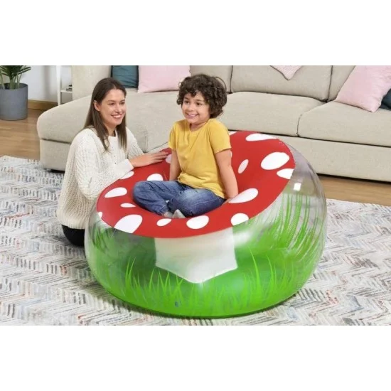 Bestway 1.12m x 1.12m x 66cm mighty mushroom air chair (1 chair, repair patch) age 6